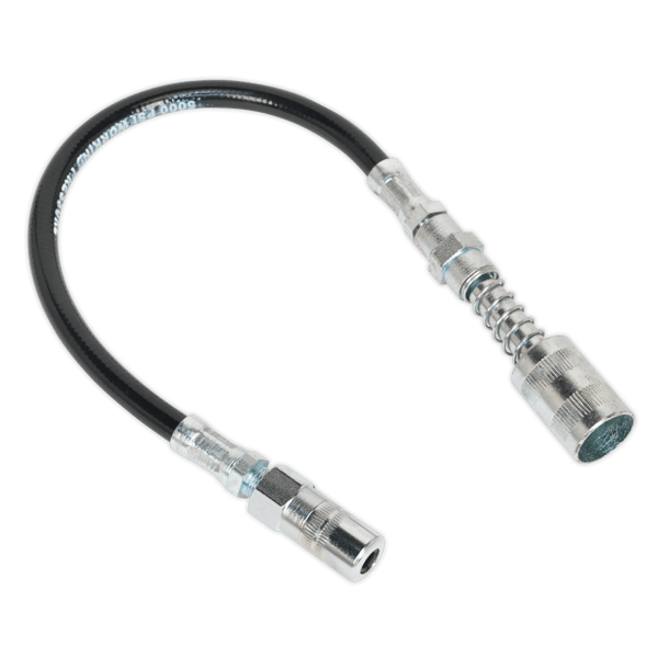 Flexible Rubber Grease Gun Delivery Hose with 4-Jaw Connector & Quick Release Coupling 300mm