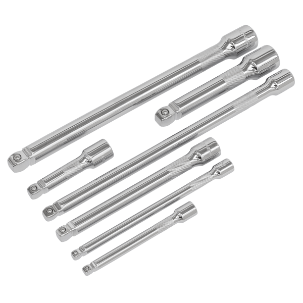 Wobble/Rigid Extension Bar Set 1/4", 3/8" & 1/2"Sq Drive 7pc