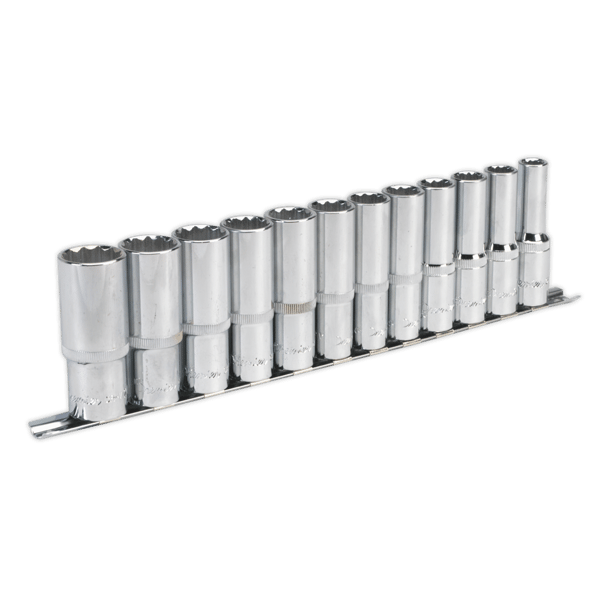 Deep Socket Set 12-Point 1/2"Sq Drive 12pc