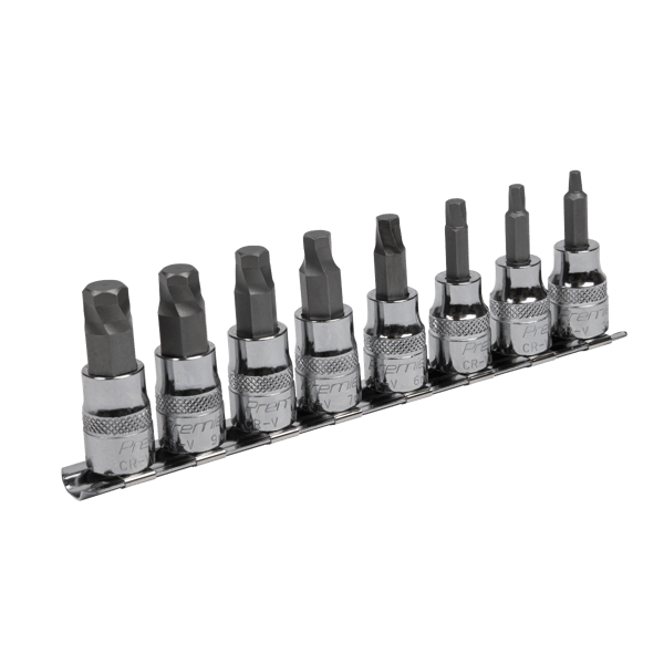 Lock-On(TM) Hex Socket Bit Set 3/8"Sq Drive 8pc