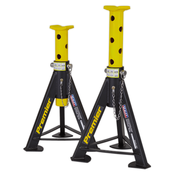 Axle Stands (Pair) 6 Tonne Capacity per Stand - Yellow