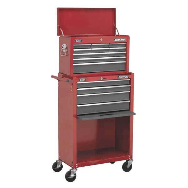 American PRO(R) Topchest & Rollcab Combination 13 Drawer - Red/Grey
