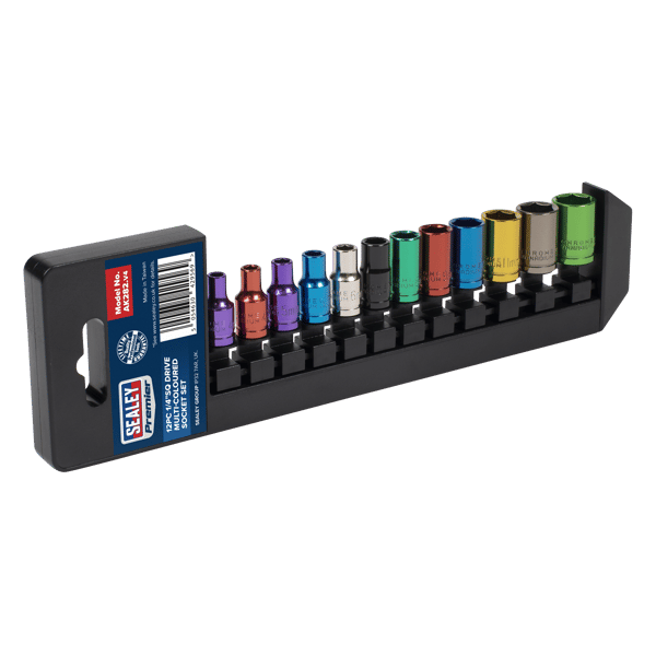 Multi-Coloured Socket Set 1/4"Sq Drive 12pc