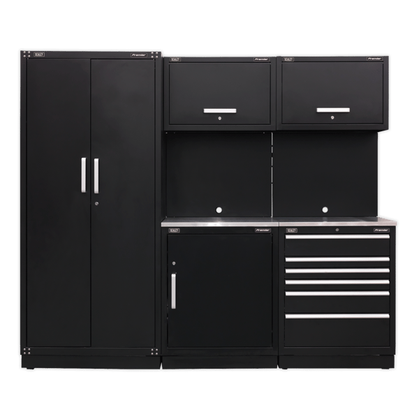Storage System with Stainless Worktop 2.48m