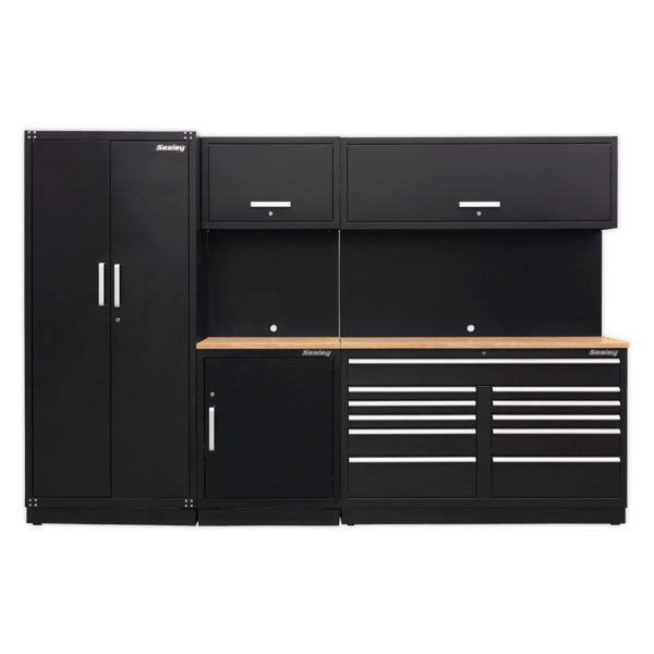 Storage System with Hardwood Worktop 3.26m