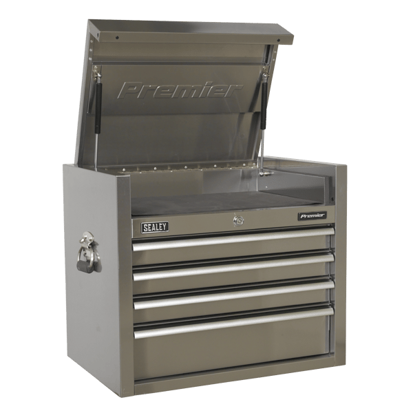 Heavy-Duty Topchest 4 Drawer 675mm - Stainless Steel