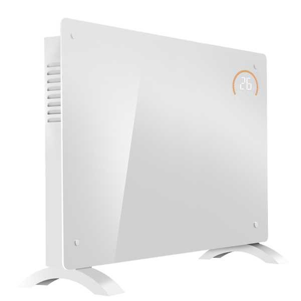 Electric Glass Panel Heater, 2000W, Thermostat Controlled 24Hr 7 Day Timer, Wi-Fi Enabled, Remote Control, White