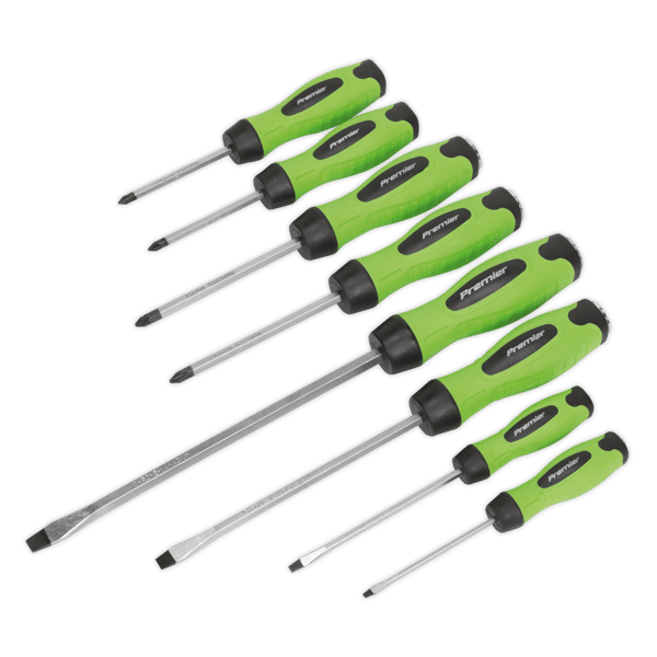 Hammer-Thru Screwdriver Set 8pc - Hi-Vis Green