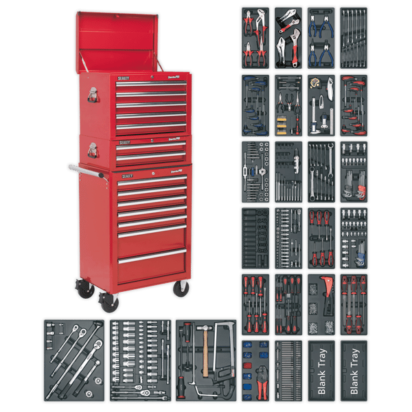 Superline PRO(R) Tool Chest Combination 14 Drawer with 1179pc Tool Kit - Red