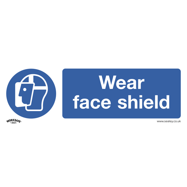 Wear Face Shield Safety Sign - Self-Adhesive Vinyl