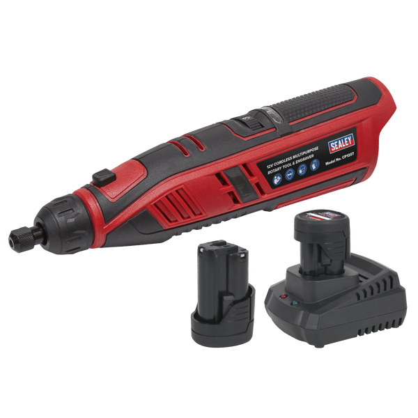 SV12 Series Cordless Multipurpose Rotary Tool & Engraver Kit 49pc 12V 2Ah - 2 Batteries
