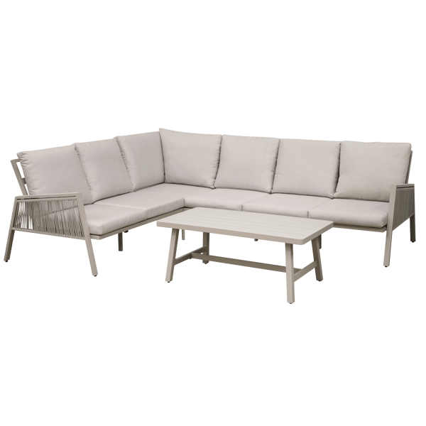 Fusion Aluminium Outdoor Corner Sofa & Coffee Table Set 4pc