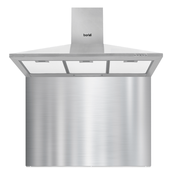 Cooker Hood with Carbon Filters & Splashback 90cm - Stainless Steel