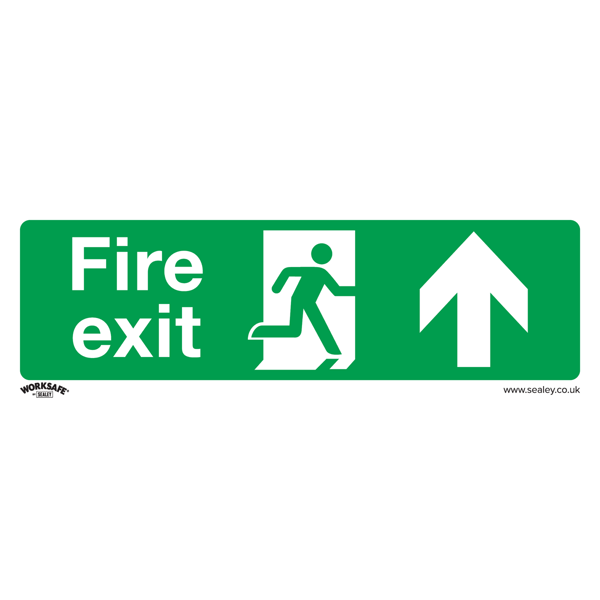 Fire Exit (Up) Safety Sign - Self-Adhesive Vinyl