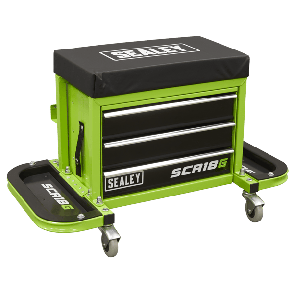 Mechanic's Utility Seat & Toolbox - Green