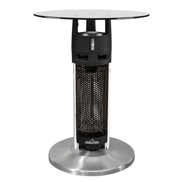 Bistro Table with 1200W Heater, 65cm, Black/Stainless Steel