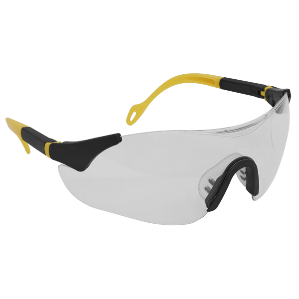 Sports Style Clear Safety Glasses with Adjustable Arms