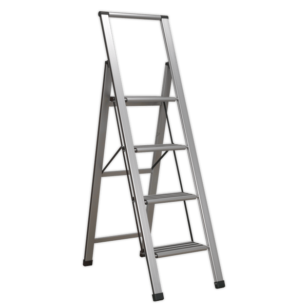 Aluminium Professional Folding Step Ladder 4-Step 150kg Capacity - EN 1483