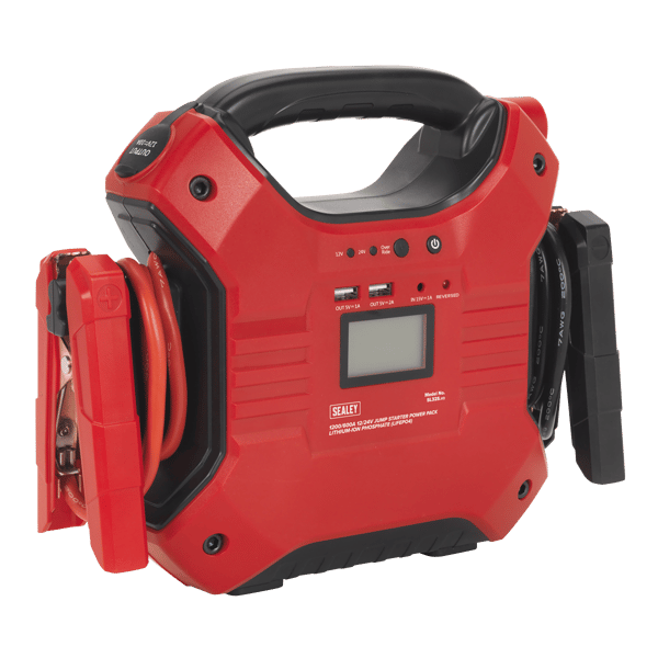 12/24V Jump Starter Power Pack Lithium-ion Phosphate (LiFePo4) 1200/600 Peak Amps