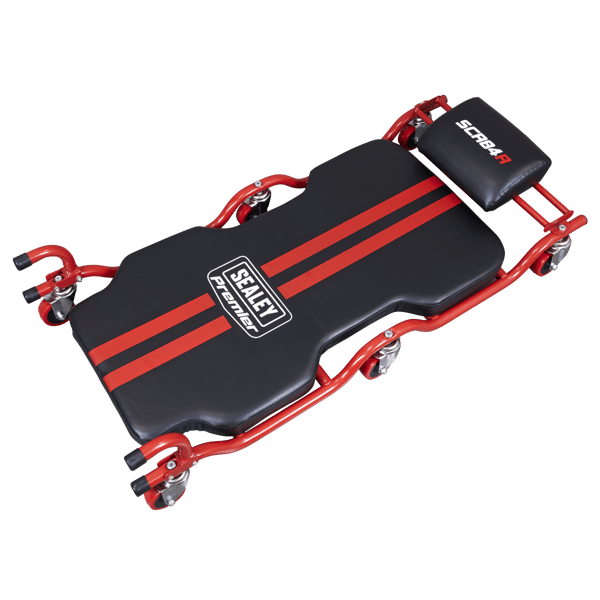 Deluxe Steel Creeper with 6 Wheels & Headrest