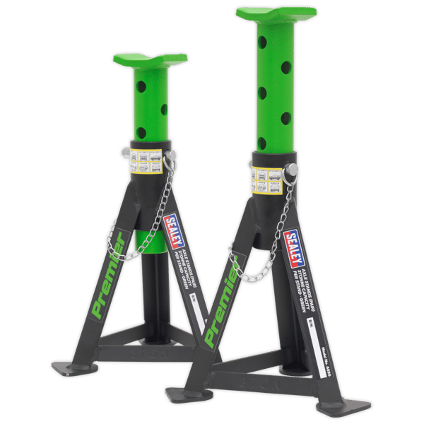 Axle Stands (Pair) 3 Tonne Capacity per Stand - Green