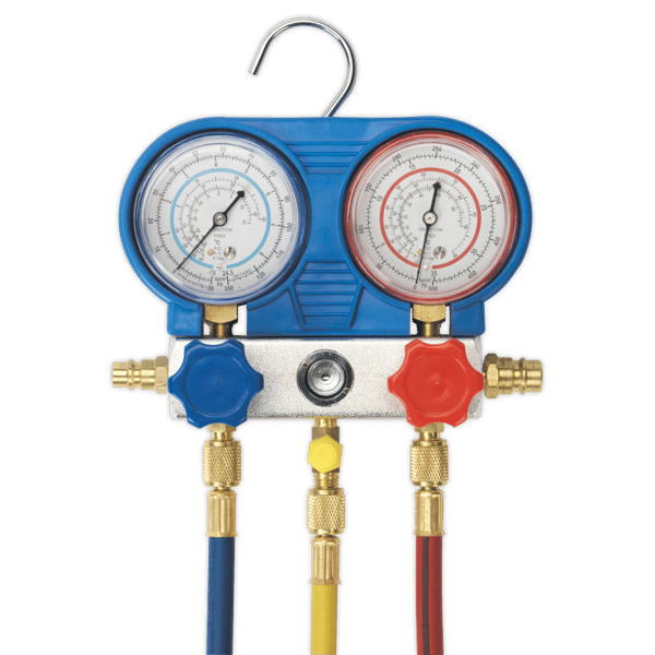 Air Conditioning System Manifold with Sight Glass