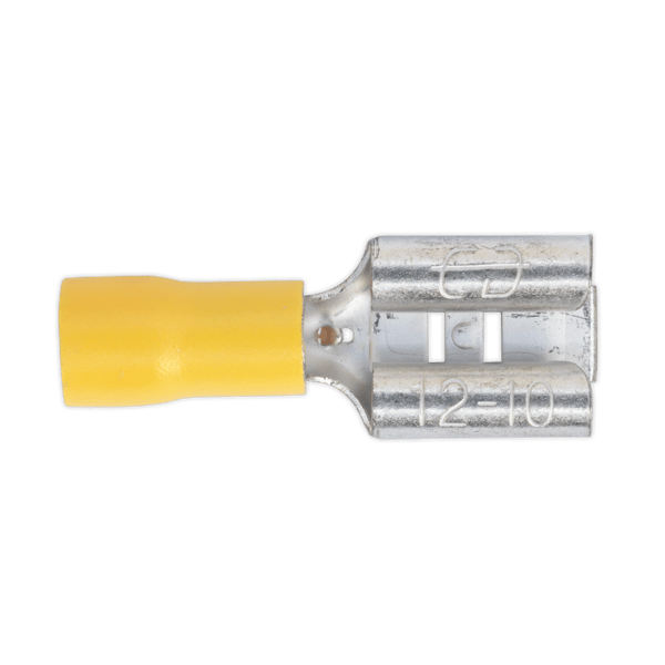Push-On Female Terminal 9.5mm, Yellow - Pack of 100