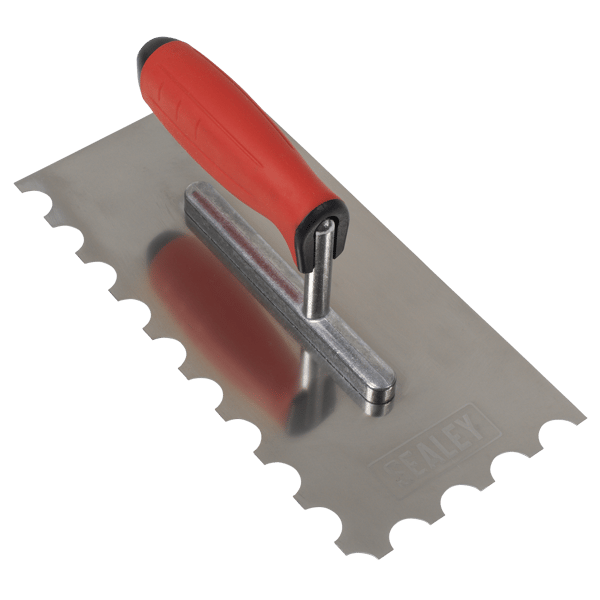 Stainless Steel Semicircle Tooth Trowel with Rubber Handle & Aluminium Foot 270mm
