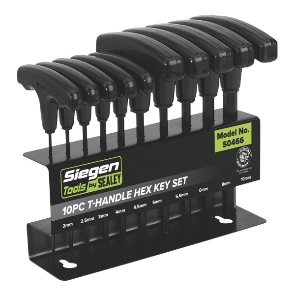 Siegen T-Handle Hex Key Set 10pc