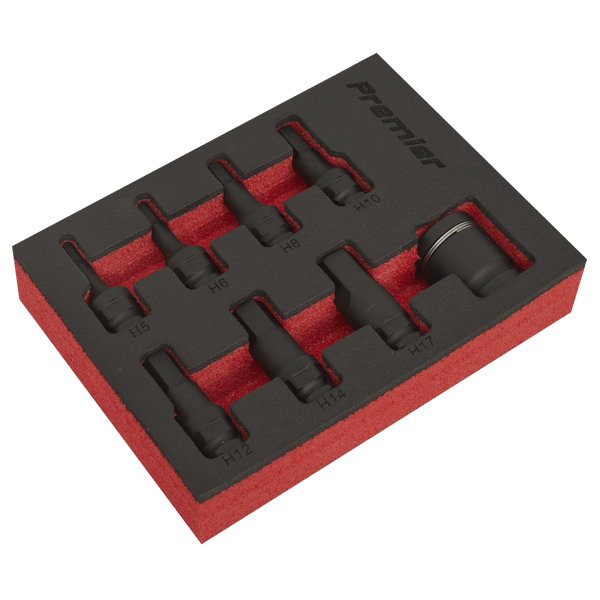 Hex Impact Socket Bit Set 3/8"Sq Drive 8pc