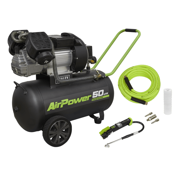 50L V-Twin Direct Drive Air Compressor 3hp with Air Accessory Kit – Triace