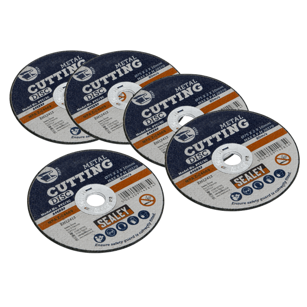 75 x 2mm Cutting Disc 10mm Bore - Pack of 5