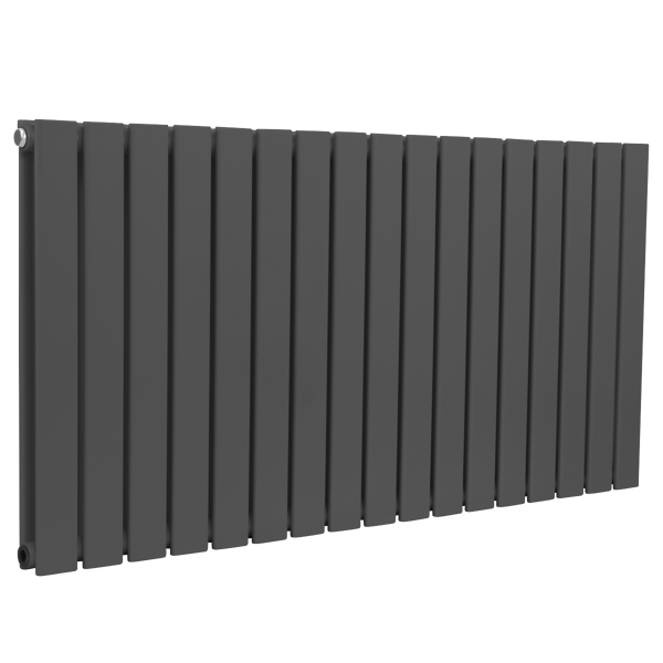 Baridi Horizontal Radiator Contemporary Double Flat Panel Design 600 x 1190mm – Anthracite