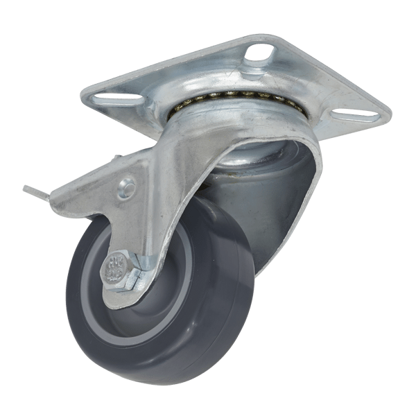 50mm Castor Wheel with Swivel Plate & Total Lock