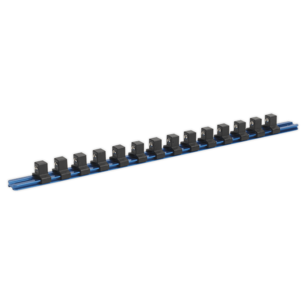 Aluminium Socket Retaining Rail with 14 Clips 1/2"Sq Drive