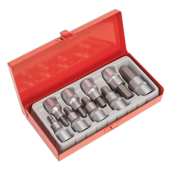 Hex Socket Bit Set 1/2"Sq Drive 9pc