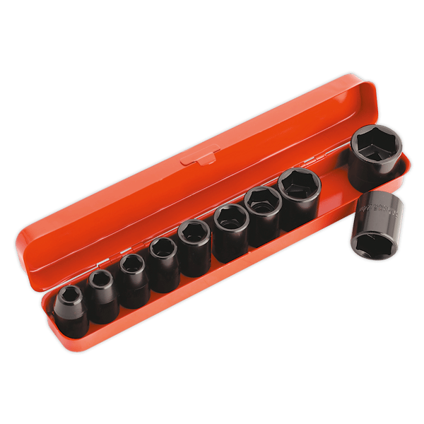 Impact Socket Set 1/2"Sq Drive 10pc