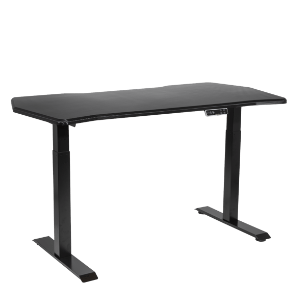 Carbon Fibre Effect Electric Height Adjustable Standing Desk, 1400 x 700mm Dual Motor 100kg