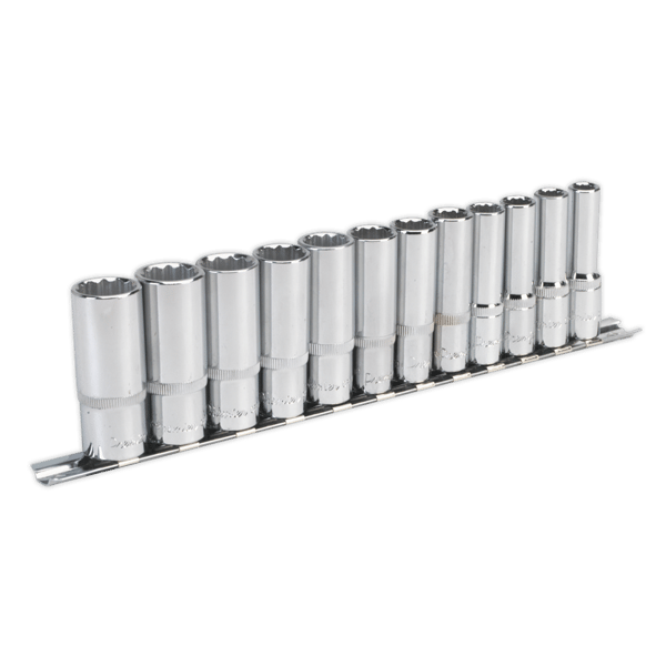 Deep Socket Set 3/8"Sq Drive 12-point 12pc