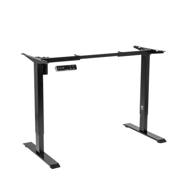 Single Motor Ultra-Quiet Adjustable-Height Desk Frame with Digital Control Panel 70kg Capacity - Black