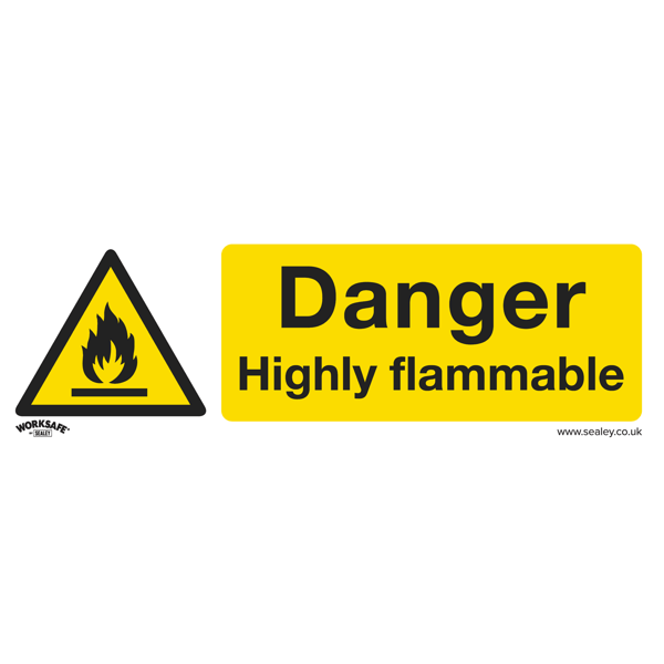 Danger Highly Flammable Safety Sign - Rigid Plastic