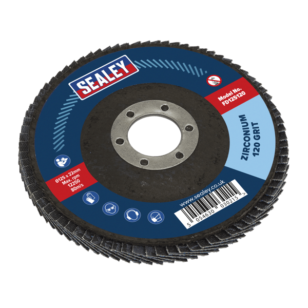 125mm Zirconium Flap Disc 120Grit 22mm Bore