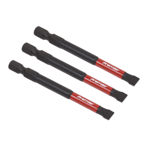 Slotted Impact Power Tool Bits 6.5 x 75mm 3pc