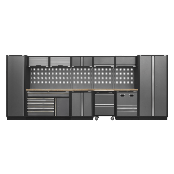 Superline PRO(R) Storage System with Pressed Wood Worktop 4.92m