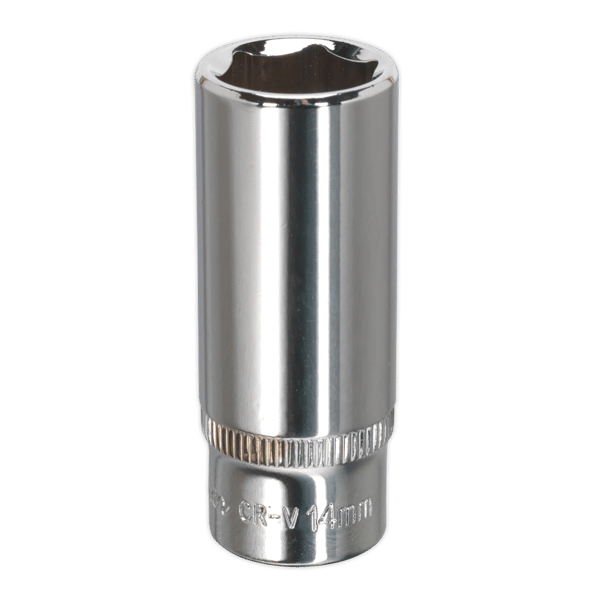 Fully Polished Deep Socket 1/4"Sq Drive 14mm