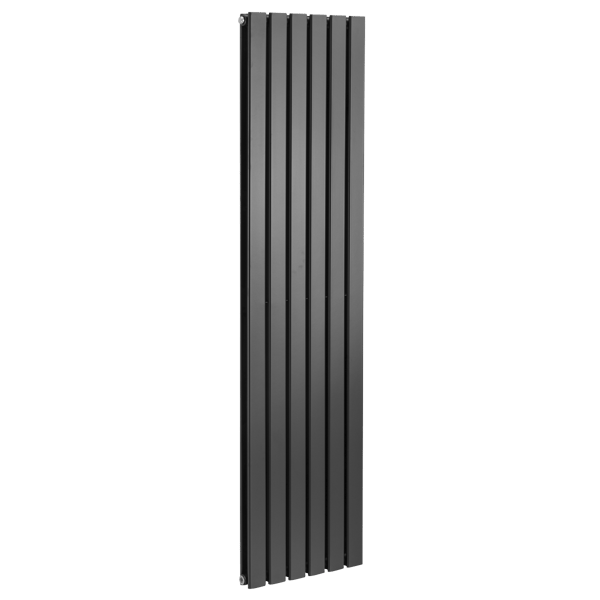 Baridi Vertical Radiator Contemporary Double Flat Panel Design 420 x 1800mm – Black