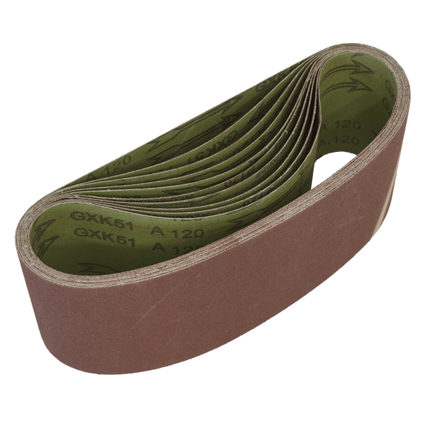 100 x 610mm Sanding Belt 120Grit - Pack of 10