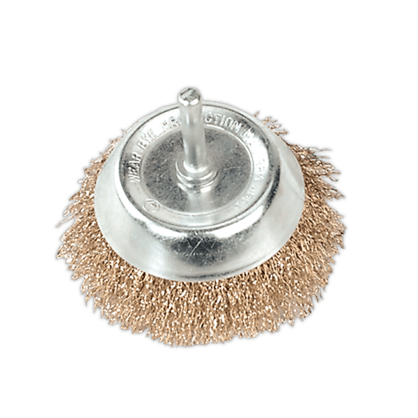 75mm Crimped Wire Cup Brush with 6mm Shaft