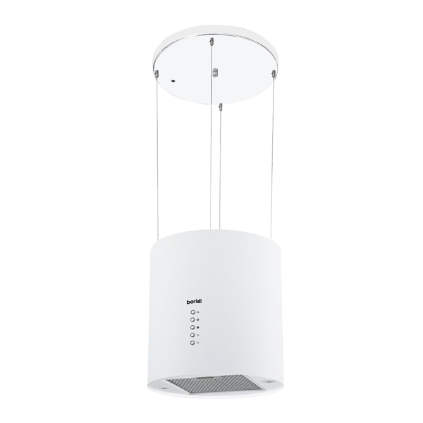 Round Island Cooker Hood 35cm - White
