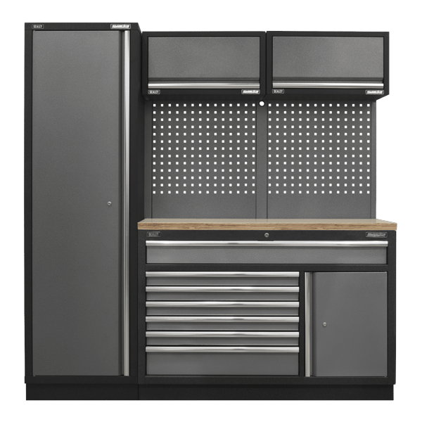 Superline PRO(R) Storage System with Pressed Wood Worktop 1.96m